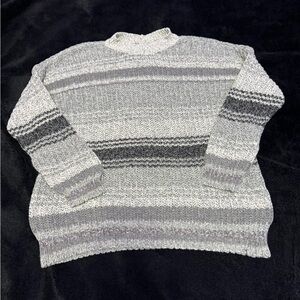 American Eagle Outfitters Light Gray Knit Sweater